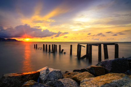 Sunset Pantai Robinaの写真素材