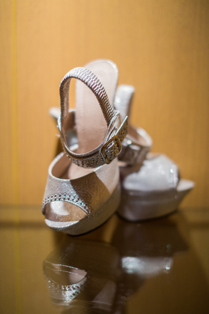 The shoes used by the bride during the wedding ceremony.の写真素材