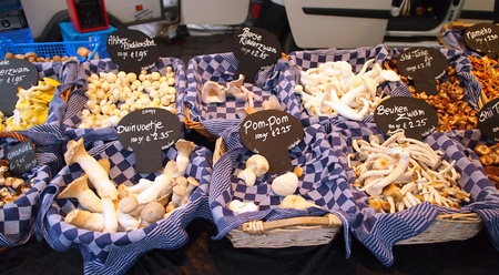 mushrooms on saleの写真素材