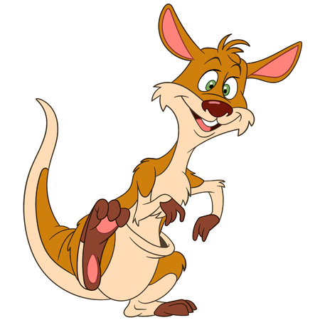 cheerful and smiling kangaroo is dancingのイラスト素材