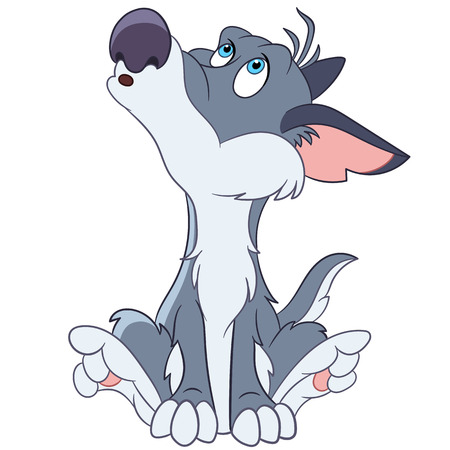 lonely wolf is howlingのイラスト素材