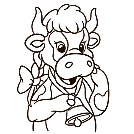 cow cartoon illustration. Cute baby animal print for t-shirts, mugs, totes, stickers, nursery wall arts, greeting cards, etc.のイラスト素材