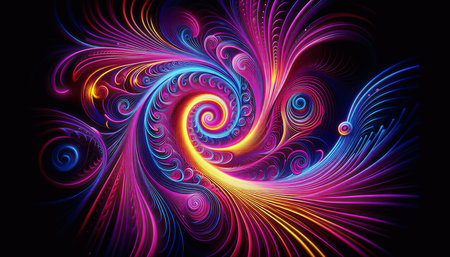 Abstract fractal. Fractal art background for creative design. Decoration for wallpaper, desktop, poster, cover booklet. Print for clothes, t-shirt. Creative illustration for designの素材