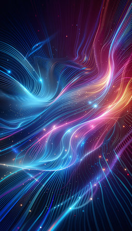 Abstract background, futuristic wavy illustration, shiny space, futuristic waveの素材