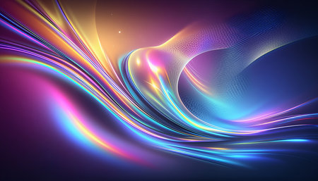 abstract background with glowing lines and waves. Vector illustration for your designの素材