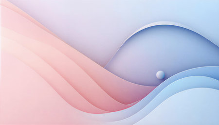 Abstract background with paper cut shapes. 3d rendering. Pastel colors.の素材