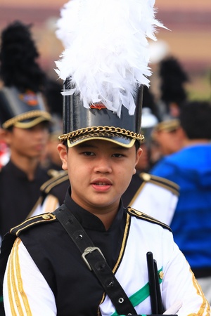 KUALA LUMPUR-SEP 16:Unidentified participants bands in National Day and Malaysia Day parade, celebrating 54th anniversary of independence on September 16, 2011 in Kuala Lumpur, Malaysiaのeditorial素材