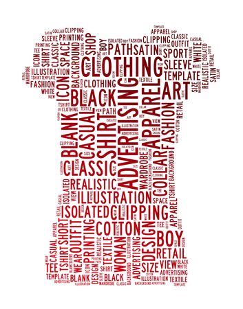 t-shirt woman text clouds concept backgroundの写真素材