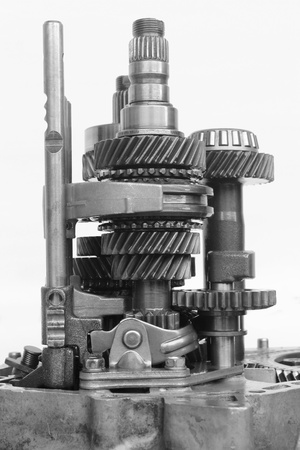 inner automotive gearbox on isolated backgroundの写真素材