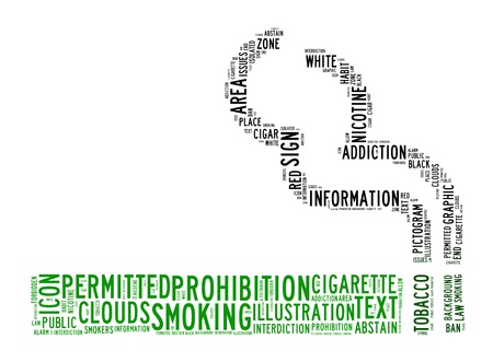 smoking area text clouds on isolated backgroundの写真素材