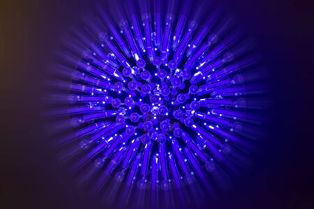 blue ceiling lamp with zoom lens technic