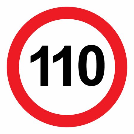 speed limit road sign on isolated background