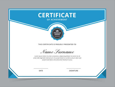 Modern Certificate Template Vector Design