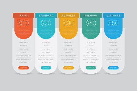 Pricing Tables Vector Designのイラスト素材