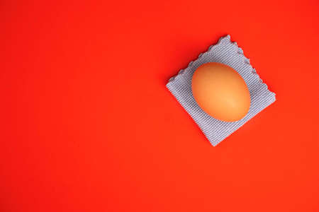 eggs on clothの写真素材