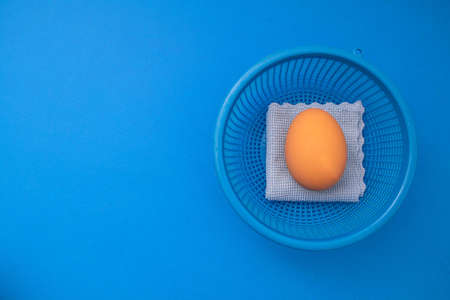 eggs in a plastic containerの写真素材