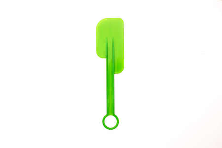 plastic kitchen utensils isolated on a white backgroundの写真素材