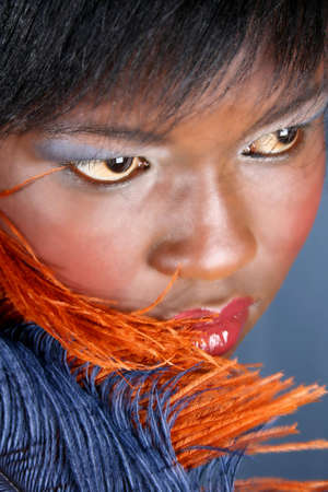 Beautiful youn African female model with accessories