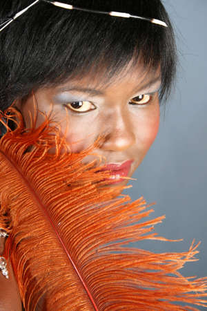 Beautiful youn African female model with accessories