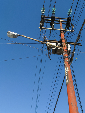 Light post wired upの写真素材