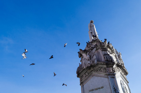 Miguel Hidalgo's monument in Pachuca Mexicoの写真素材