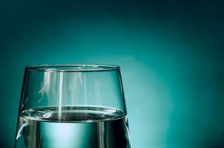 Glass of clear waterの写真素材