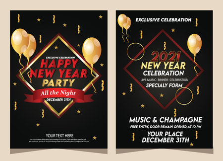 new year 2020 party invitation design with shiny background ,Vector greeting illustrationのイラスト素材