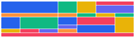 Vibrant Bento Grid Layout - Vibrant bento grid with solid multi color modules using Illustrator...
