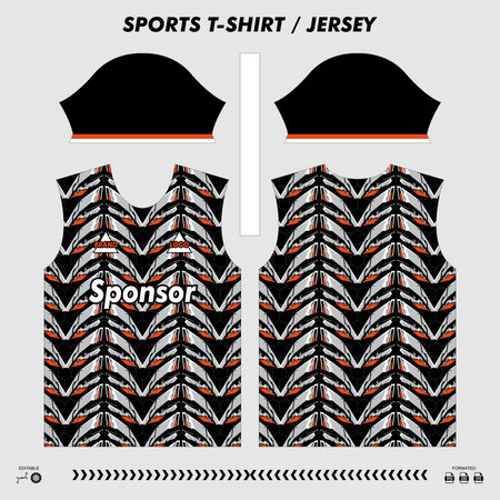 T-shirt print design. Sportswear apparel template. Vector illustration.のイラスト素材