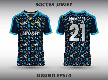 Soccer jersey design for sublimation sport t shirt designのイラスト素材
