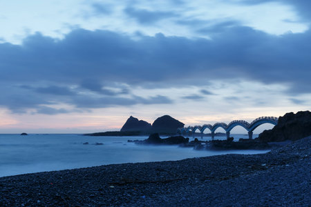 SansiantaiTerrace of the three Immortals, Nantou, Taiwanの写真素材