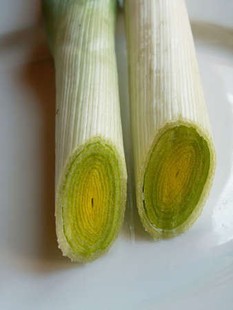 two leeksの写真素材