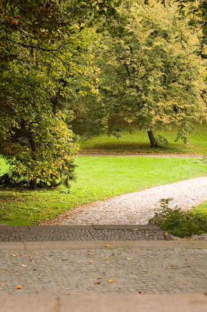 Autumn in a park (Wrasaw)の写真素材