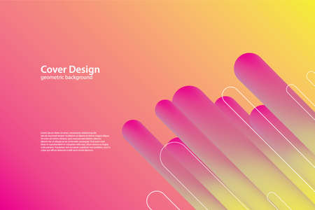 Minimal geometric background. Colorful shapes composition.のイラスト素材