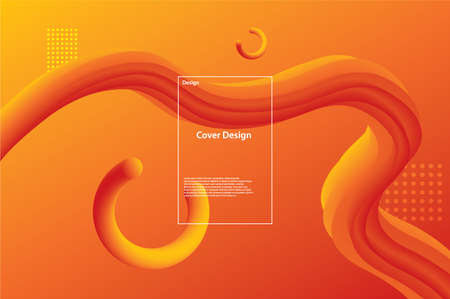 Modern orange liquid background. Vector illustration.のイラスト素材