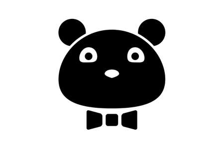 simple dark formal pandaのイラスト素材