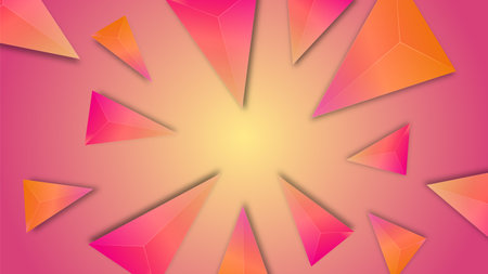 Geometric abstract background. Vector illustration. Pink and orange colors.のイラスト素材