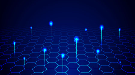 Abstract technology background with hexagons. Vector illustration for your design.のイラスト素材