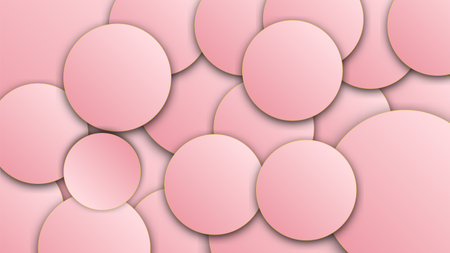 Abstract background with pink circles. Vector illustration. Can be used for presentation, web design.のイラスト素材