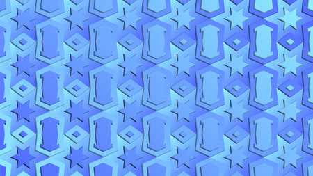Abstract background of blue geometric shapes. 3d rendering, 3d illustration.