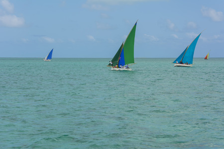 Sailboats next to Mauritius islandのeditorial素材
