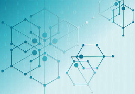 Futuristic technology with polygonal shapes. Internet communication and wireless connection...