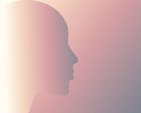 abstract design with the silhouette of a headのイラスト素材