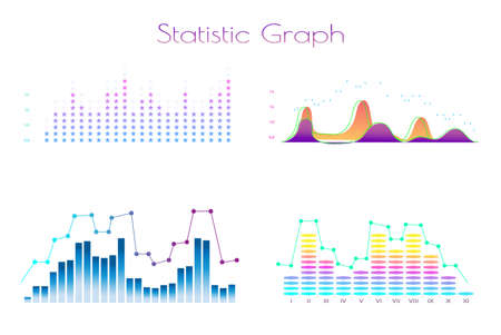 Infographic dashboard template with flat design graphs and charts Information Graphics elementsのイラスト素材