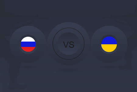 Ukraine VS Russia, conflict resolution between Russia and Ukraine. Isolated, vector illustration on white backgroundのイラスト素材
