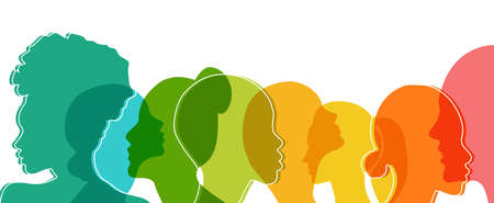 Women silhouette head isolated. Women's history month banner.