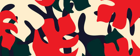 Hand drawn modern plant abstract print. Good for textile, fabric, fashion design. stock illustrationのイラスト素材