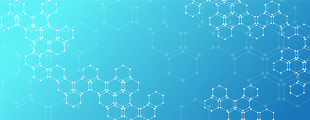 Technology hexagons structure or molecular connect elements.のイラスト素材