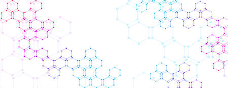 Technology hexagons structure or molecular connect elements.
