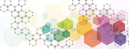 Abstract concept with molecule pattern background. Vector illustration.